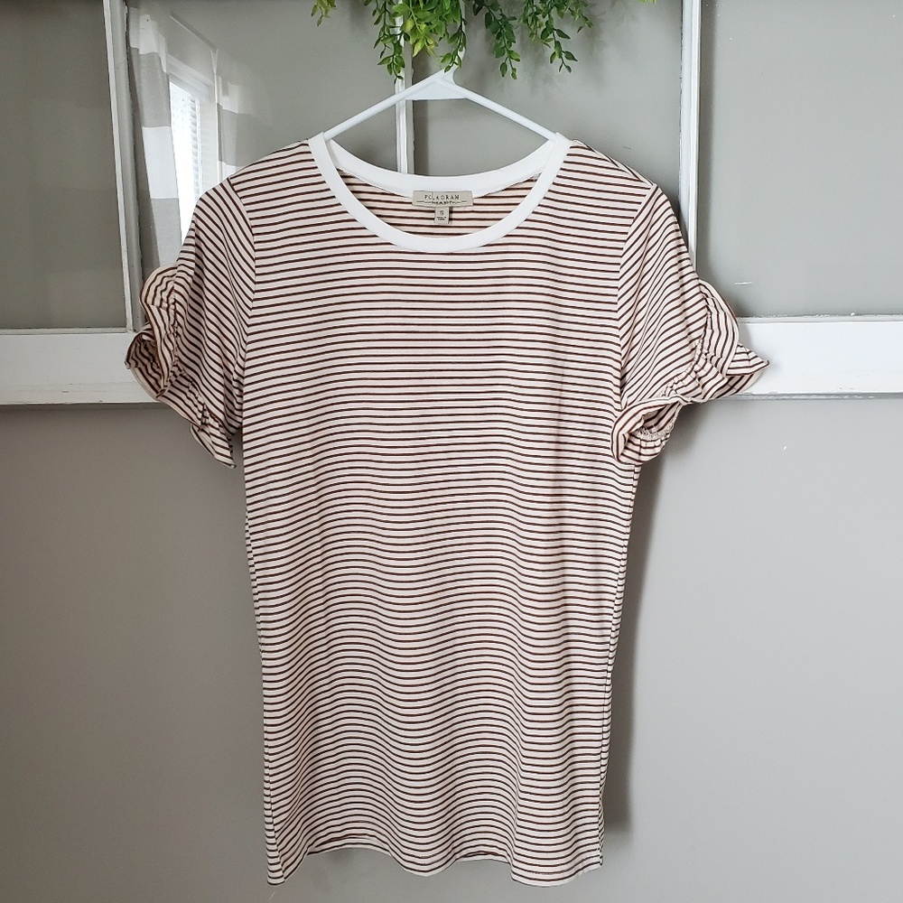 Nwot Polagram ruffled sleeve fall top sz Small